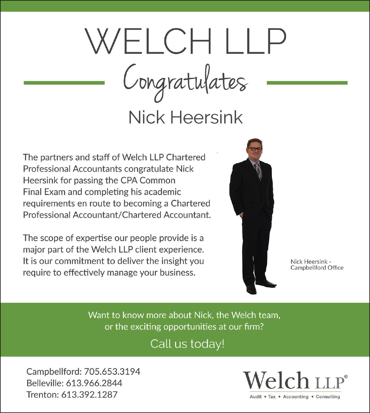 Congratulations to Nick Heersink For Passing the CFE