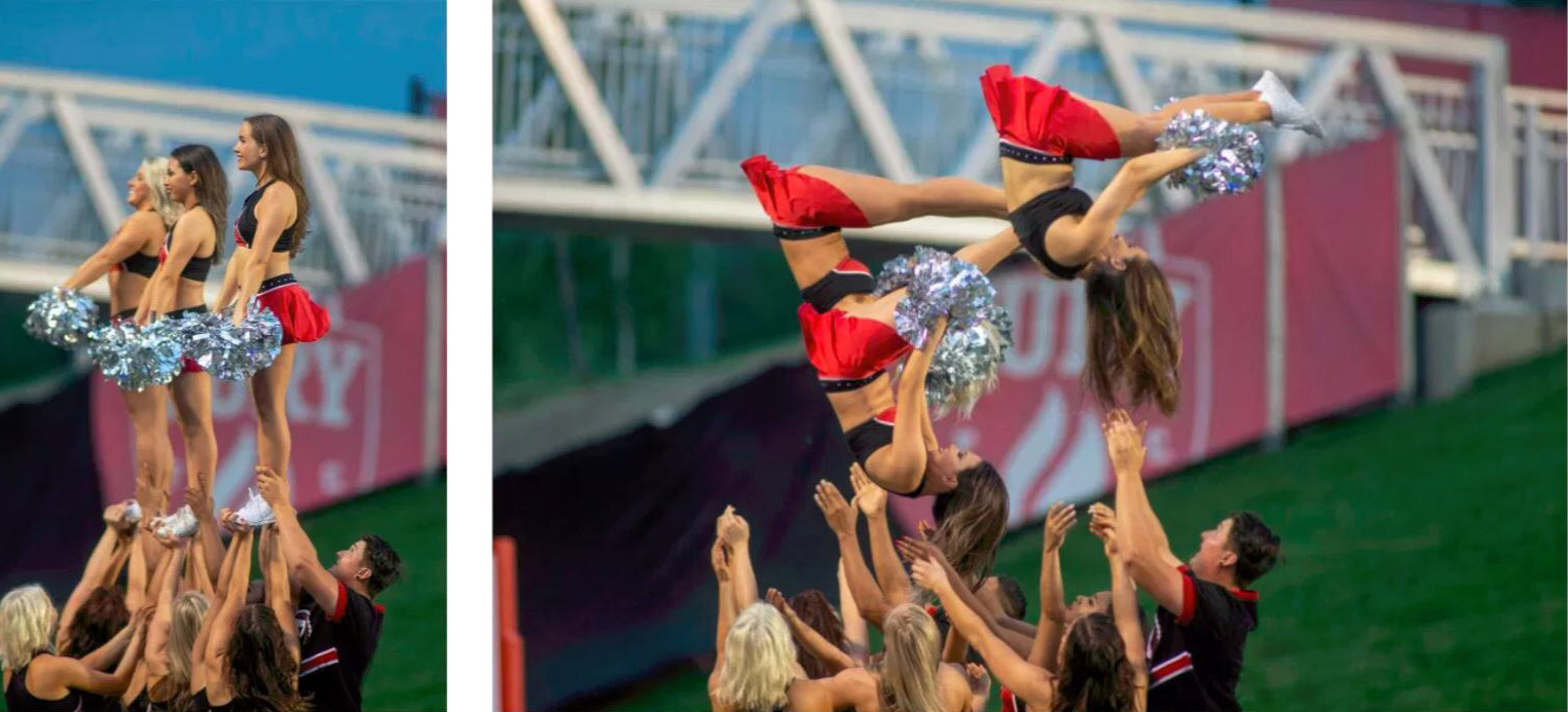 Redblacks Cheerleaders with Hannah Steele