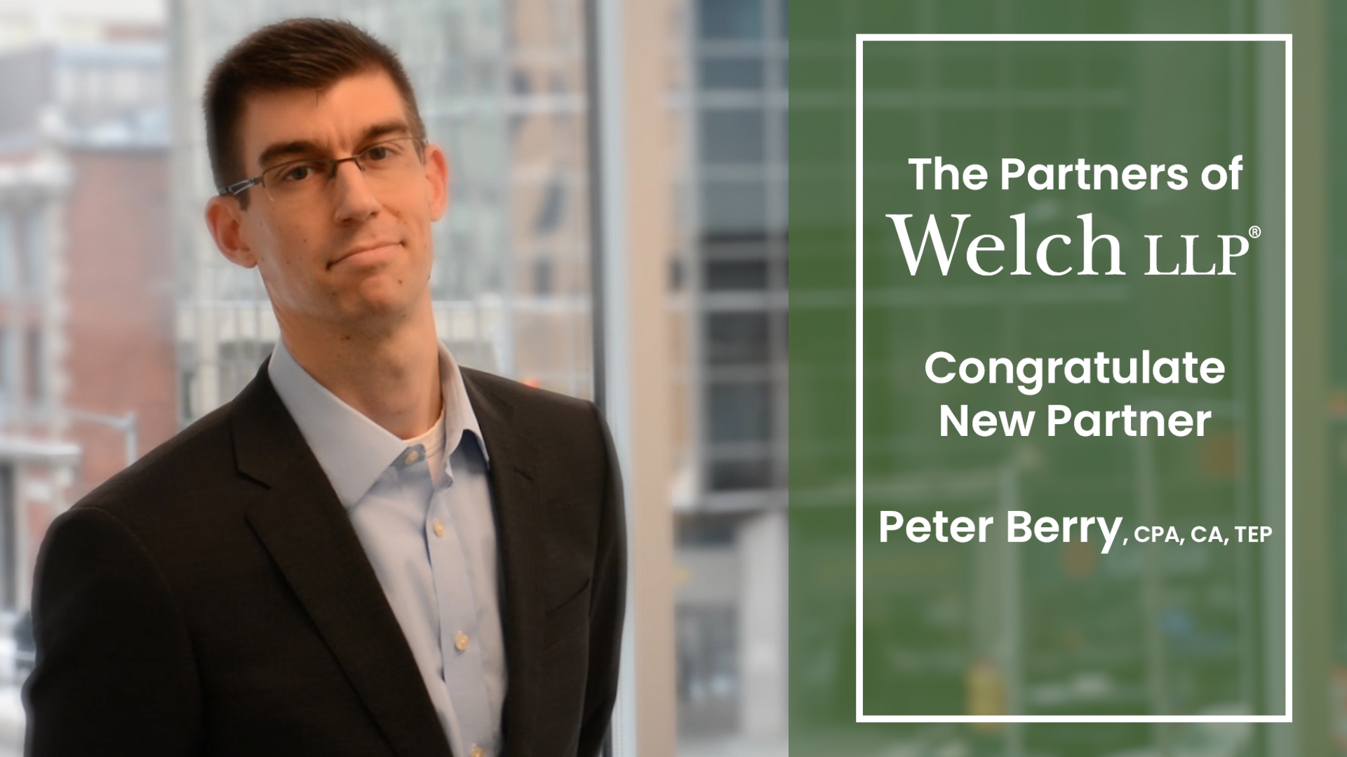 Peter Berry Welch LLP New Partner